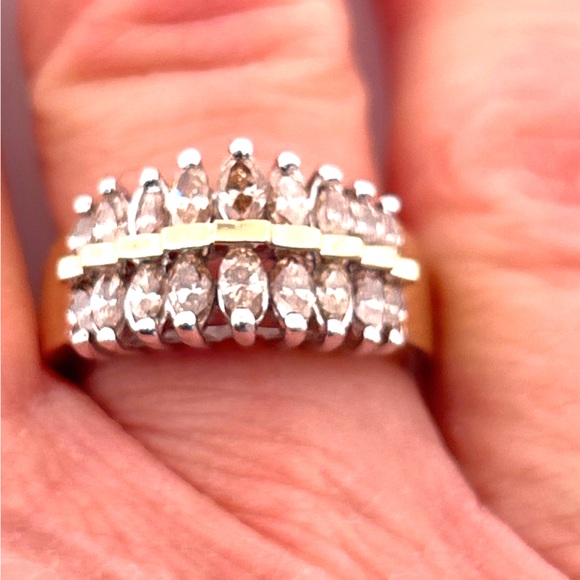 429530 14k yg 18 marquee diamonds sz 6